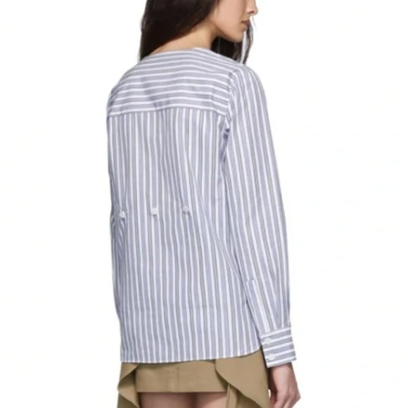 Tibi Liam Striped tie front button down blouse - Picture 4 of 13